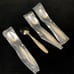 Brand New 4 Groove Teaspoons 6 1/8 Plastic Sleeves Oneida Indonesia Excellent