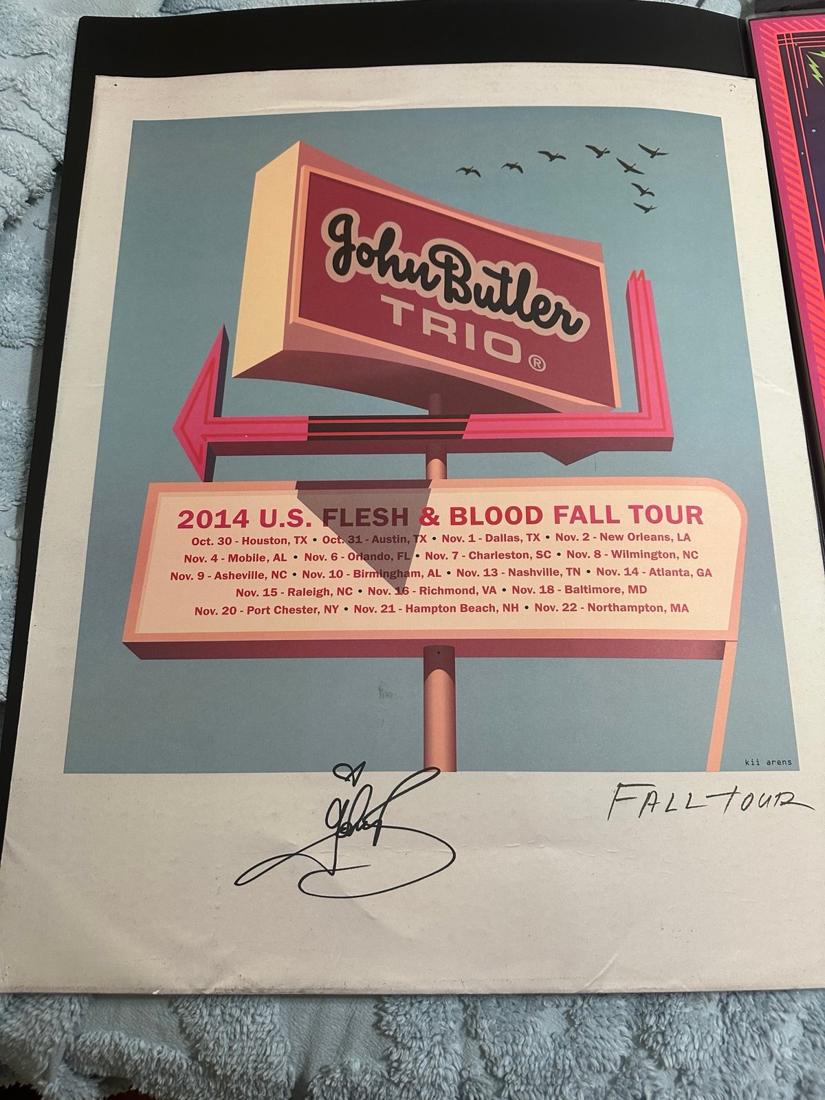 Signed John Butler trio poster