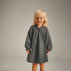 Zara kids girls TEXTURED DRESS WITH RUFFLES 4-5 YEARS