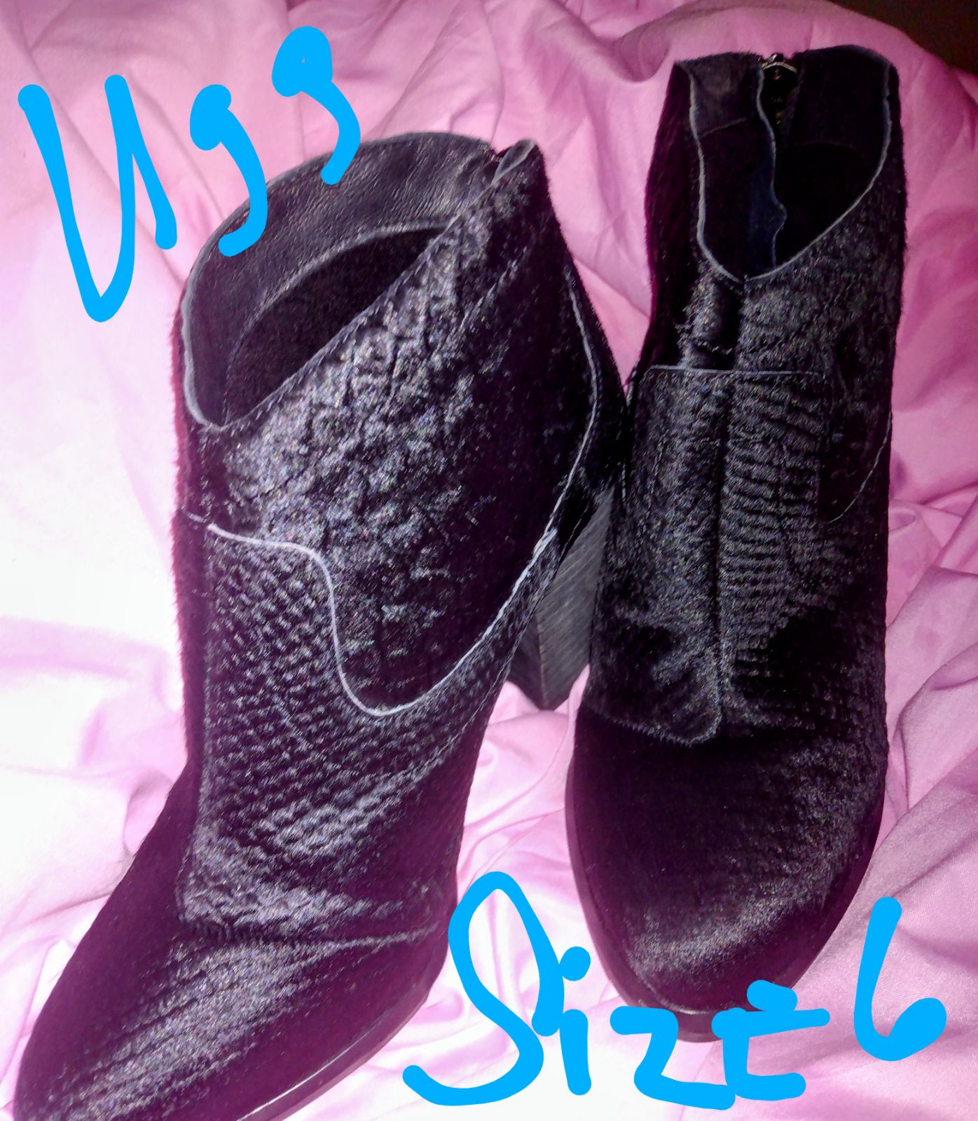 UGG WOMENS BLACK SUEDE HIGH HEEL BOOTS
