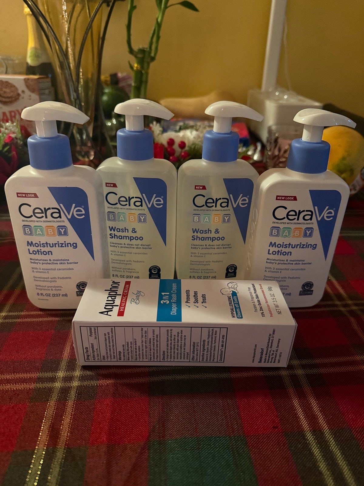 CeraVe Baby Lotion & Cleanser, and Aquaphor Diaper Rash Cream Set