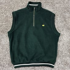 Men’s Vintage MASTERS Green Polyester Golf Vest - Size Large