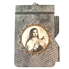 St Theresa of Little Flower Metal Notepad with Paper Germany Vintage Antique?