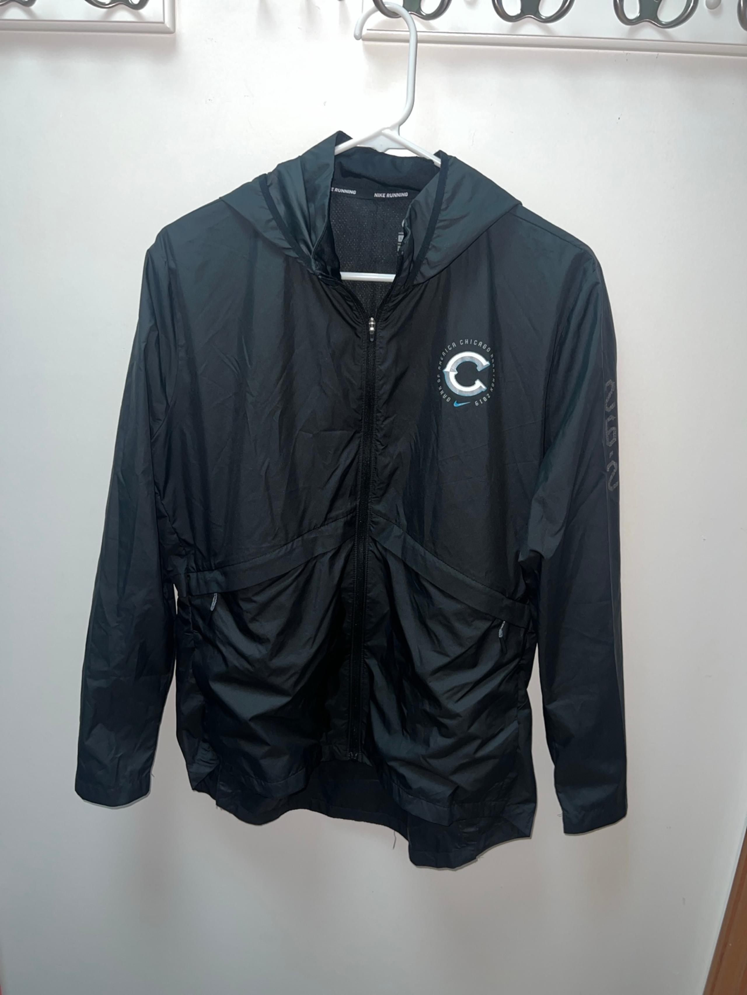 Running Chicago Marathon 2019 Dark Gray/Black Windbreaker Jacket Size Large - Nike