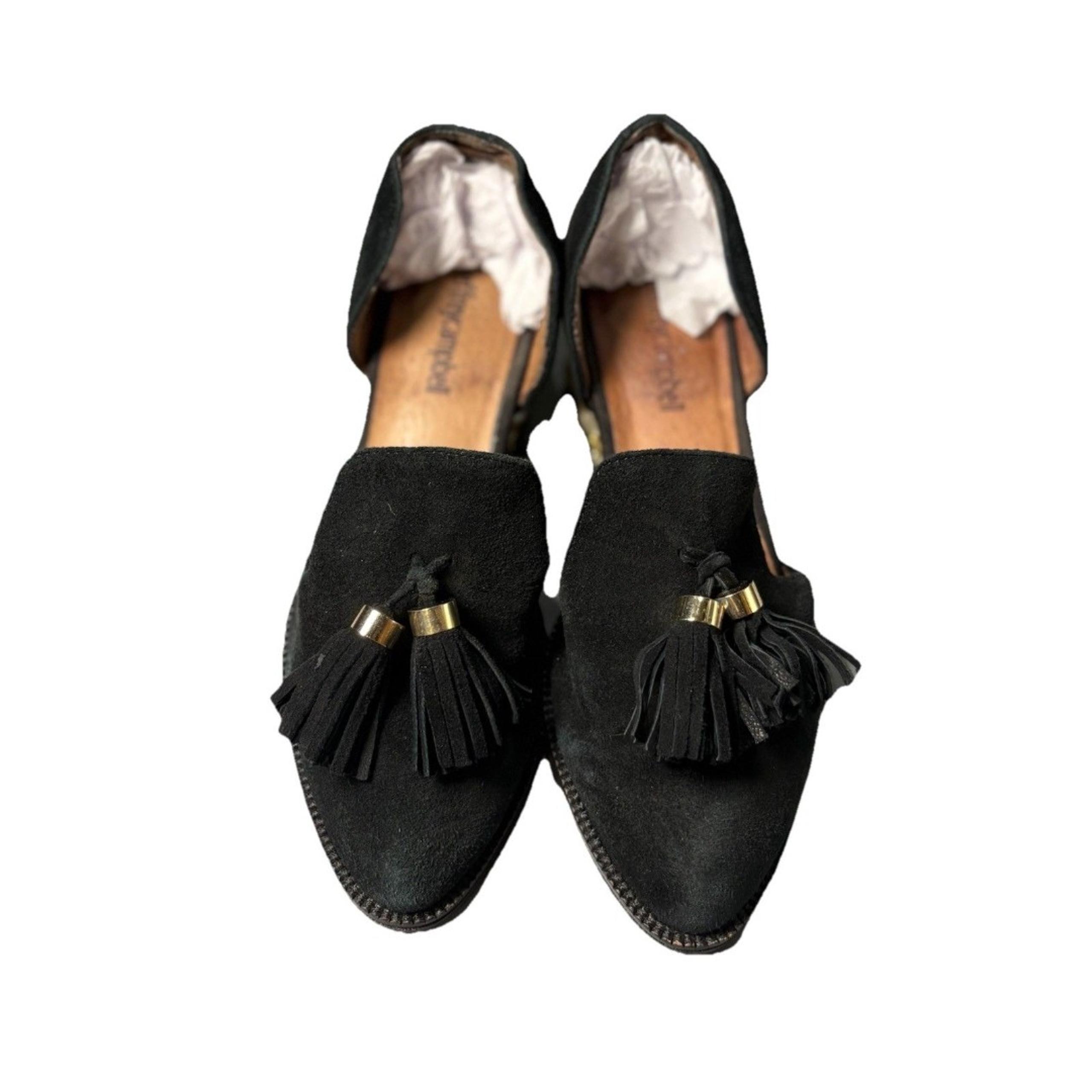 Jeffrey Campbell Civil MP Pearl Tassel Block Heel  D’orsay Loafer Size 6.5 Black