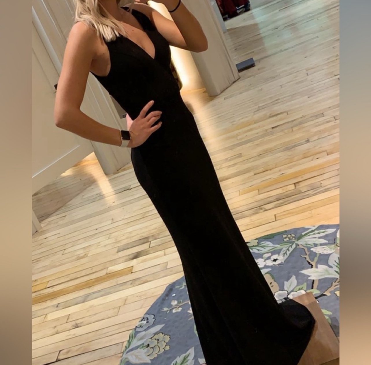 BHLDN Tatum V-Neck Crepe Stretch Gown