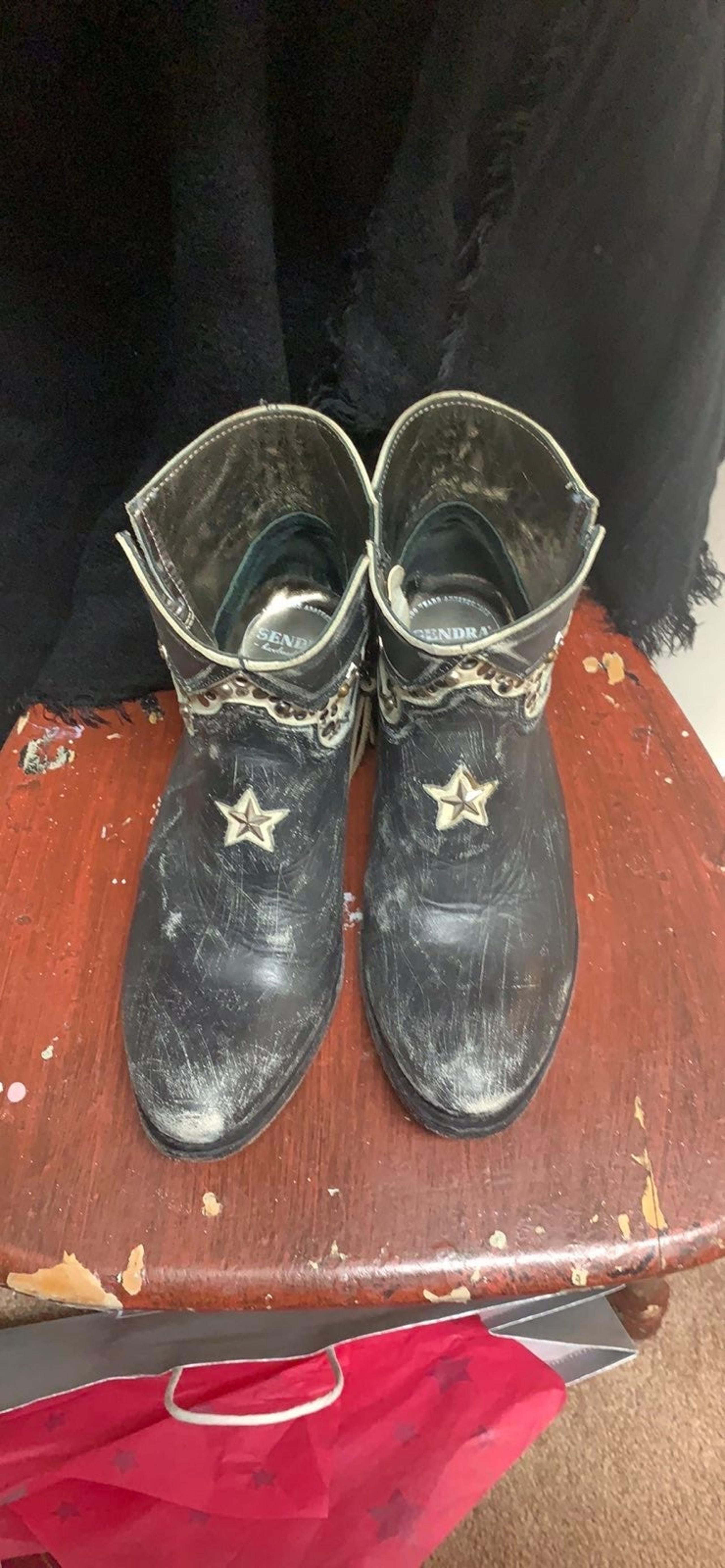 Distressed Leather booties from Spain