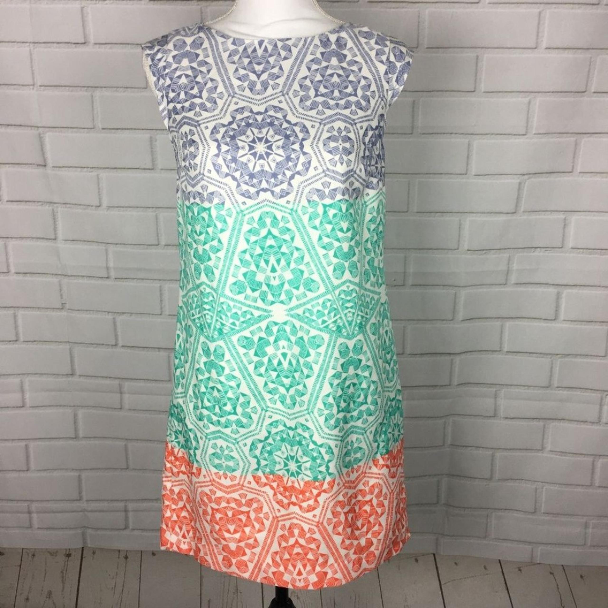 CUTE The Limited Mandala Print Cap Sleeve Shift Dress womens xs s Summer Casual