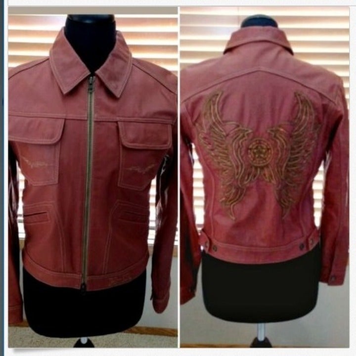 Harley Davidson Leather Jacket S Orange