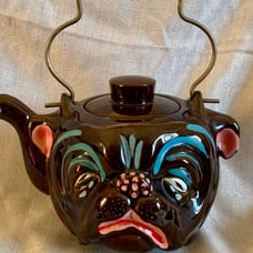 Vintage Relco Brown Ceramic Bulldog Teapot Japan