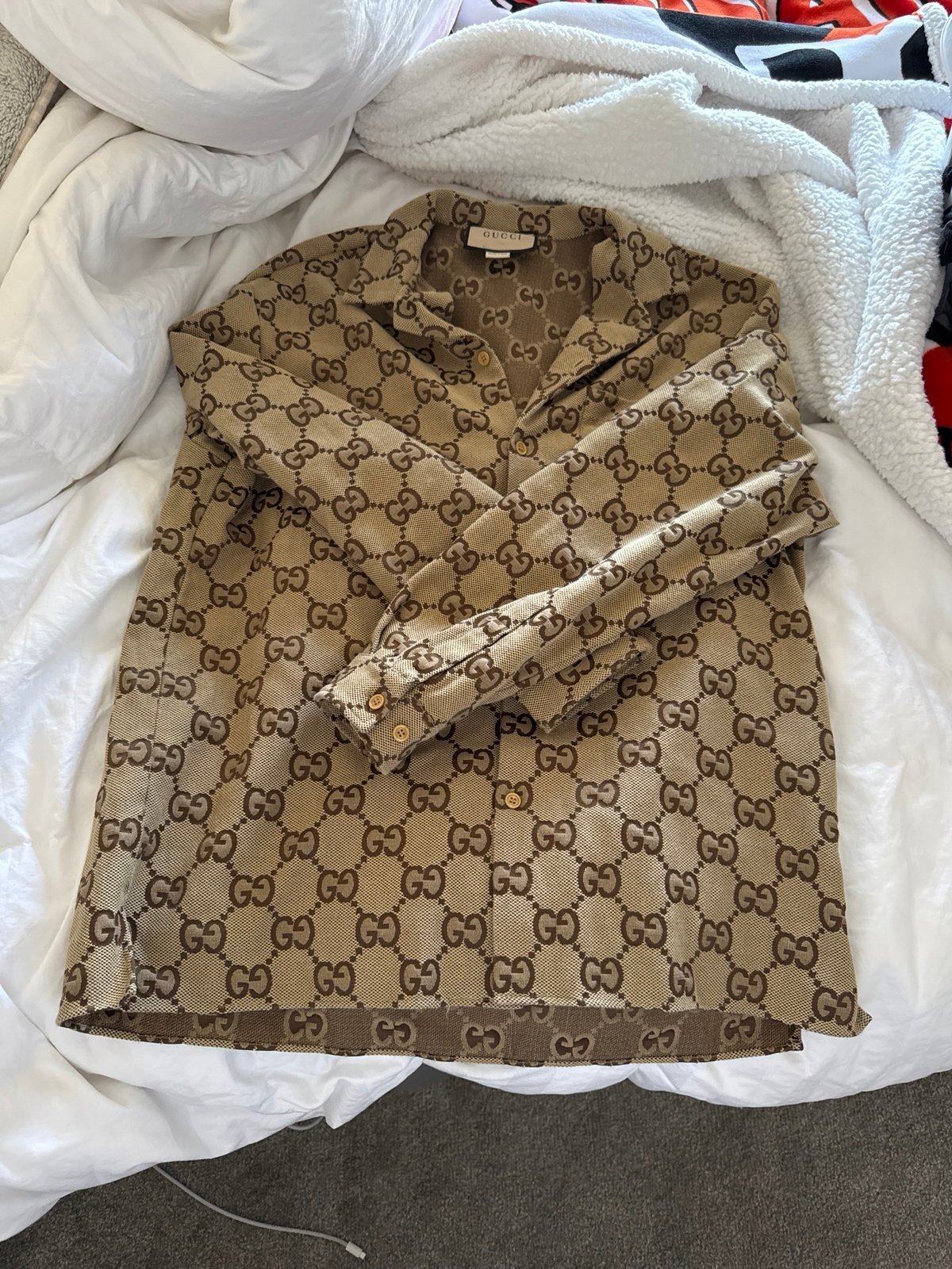 Gucci gg canvas button up shirt