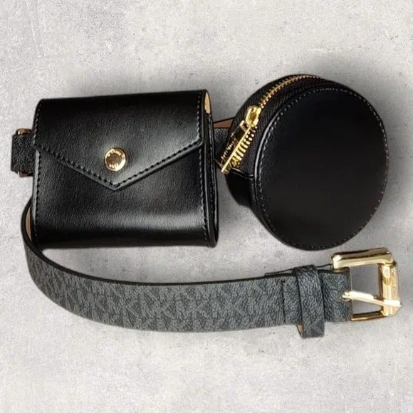 Michael Kors Black Belt Bag - Genuine Leather - S/M - NWT