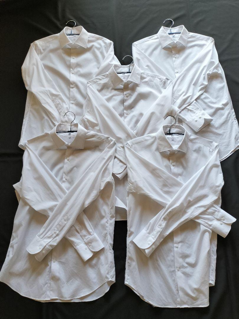 UNIQLO Fine Cross Slim Shirt Semi-Wide No Pocket 5 Pack