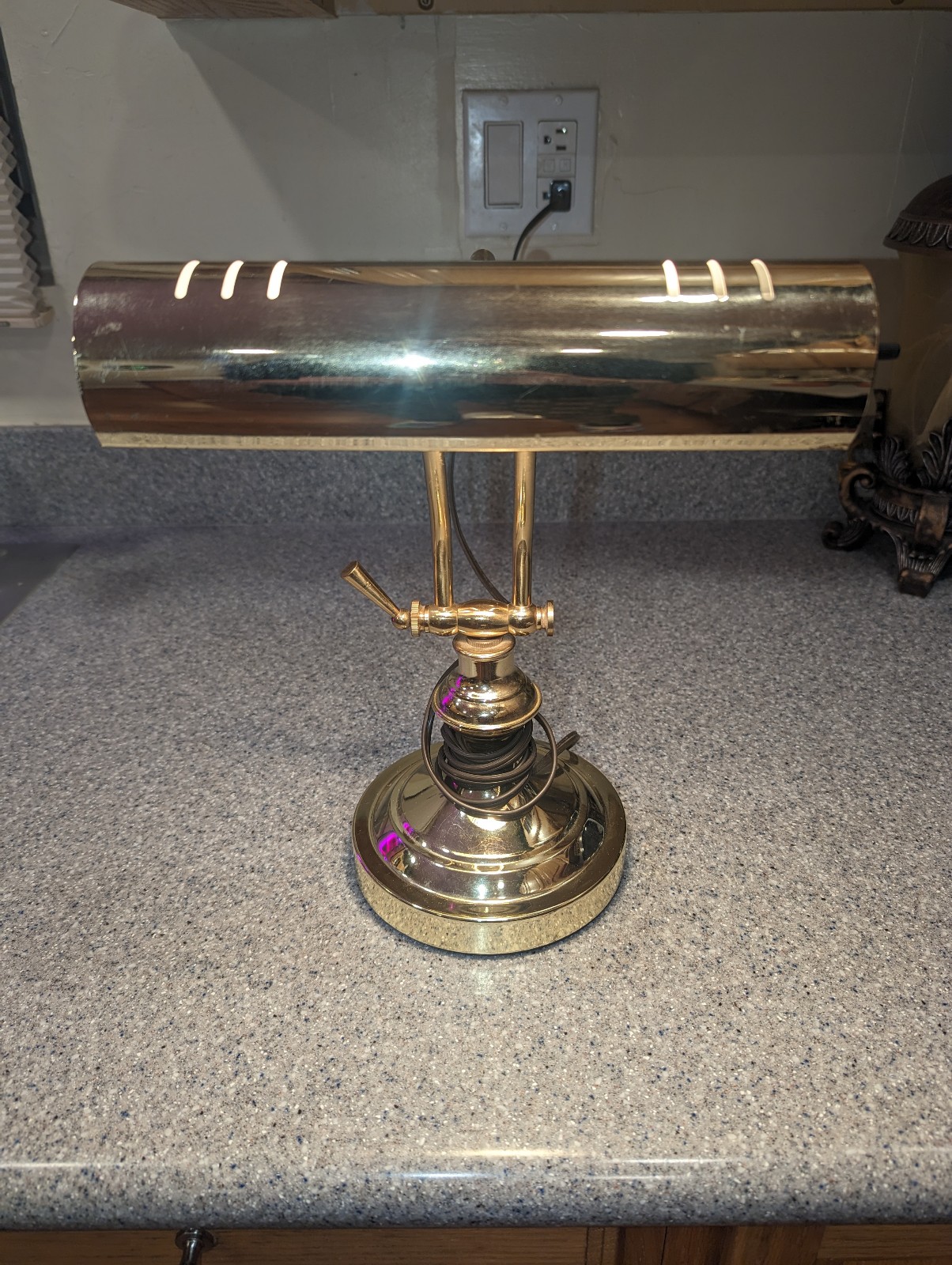 Vtg Underwriters Laboratories Brass Portable Bankers Piano Student Desk Lamp