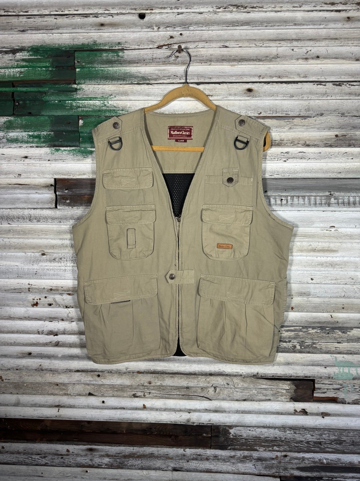 Vintage Marlboro Classics Plaid Lined Fishing Vest