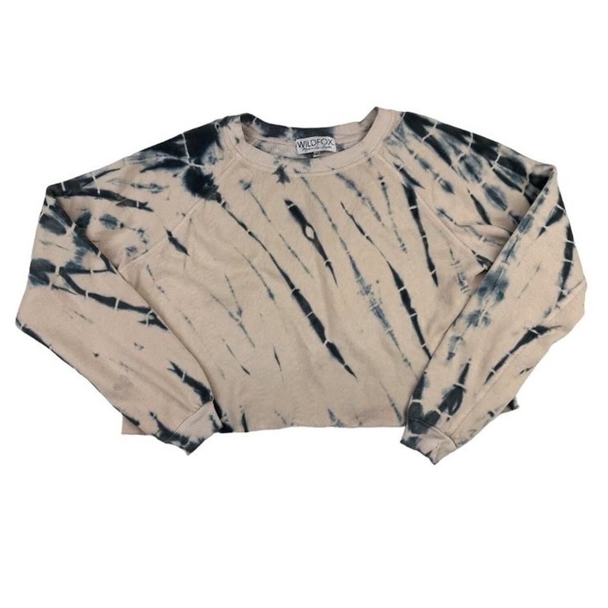 Wildfox - Tie Dye Crewneck in Beige and Navy Blue