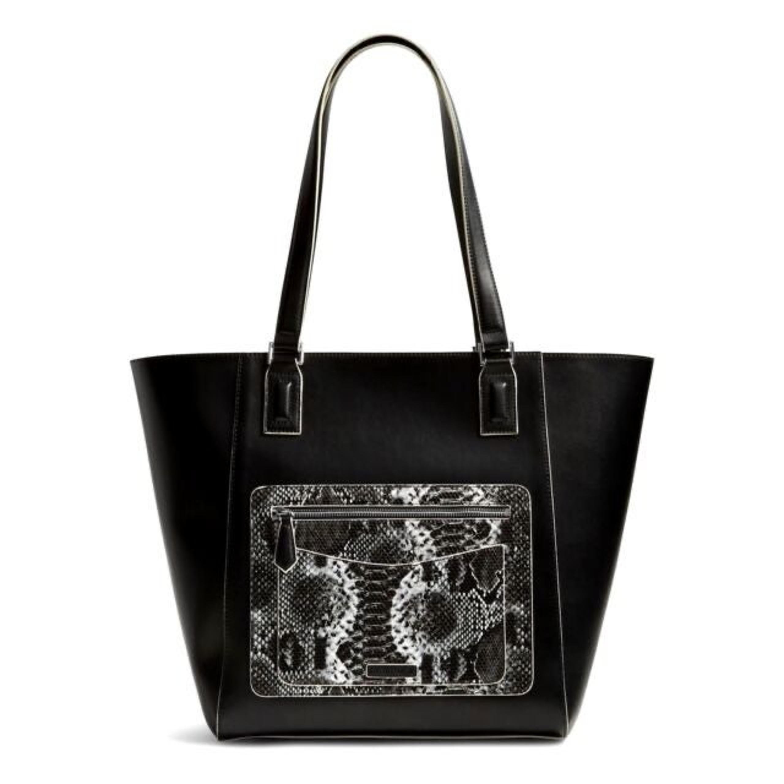 Vera Bradley Ella Large Tote Black Python