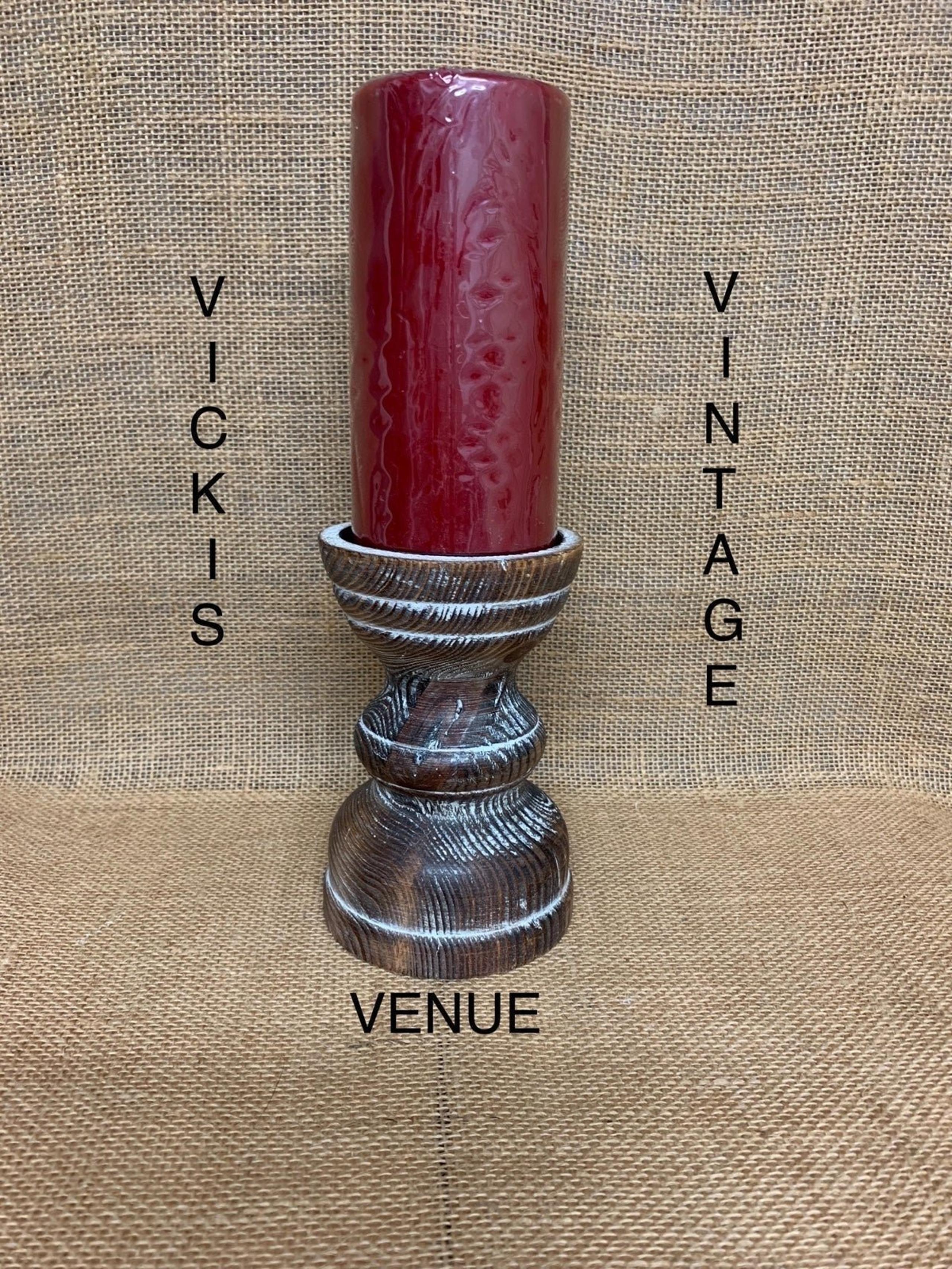 Wooden Candle Holder with Candle Candlestick Holder