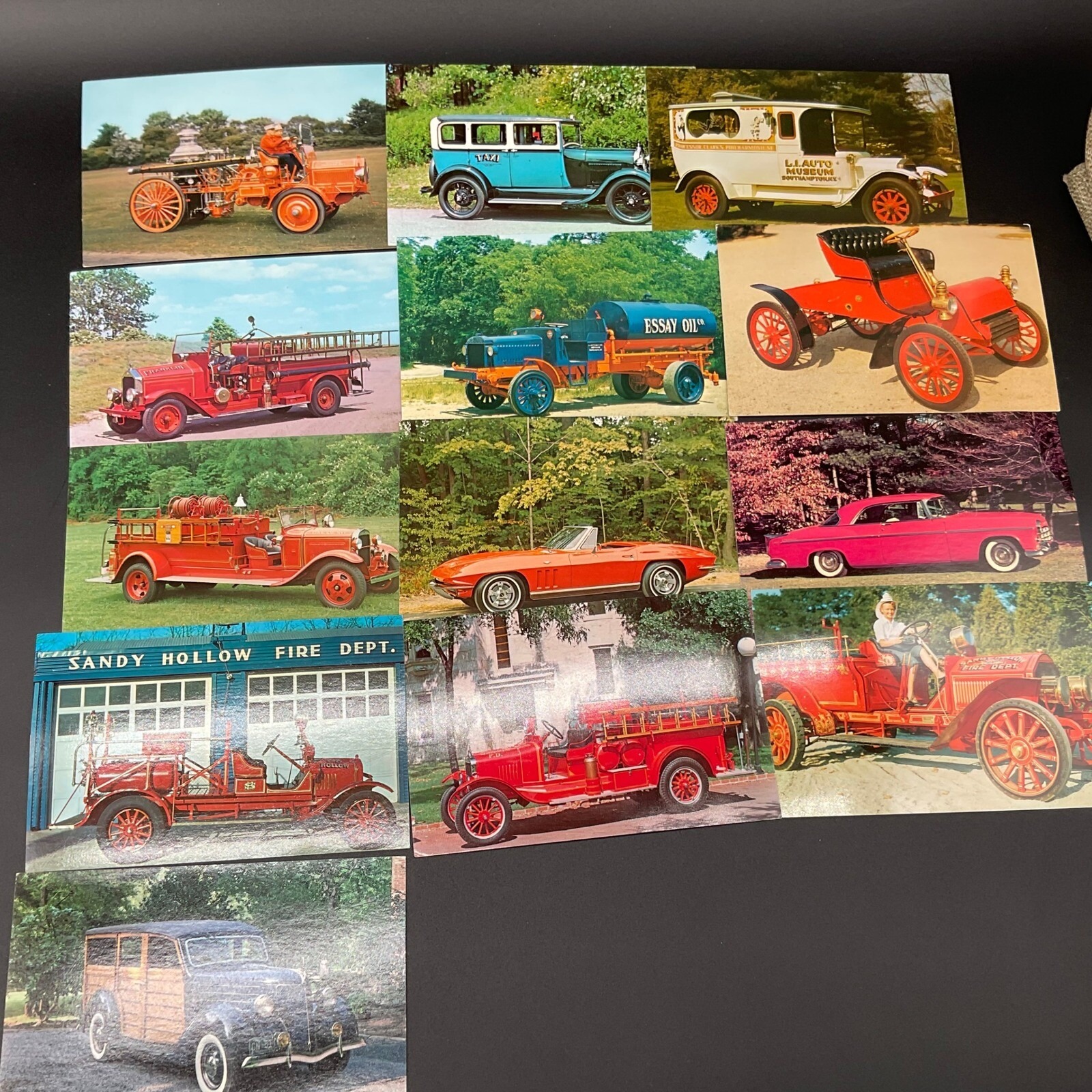 Vintage Car Postcards Antique Firetruck Classic Auto Memorabilia Model T Lot 13