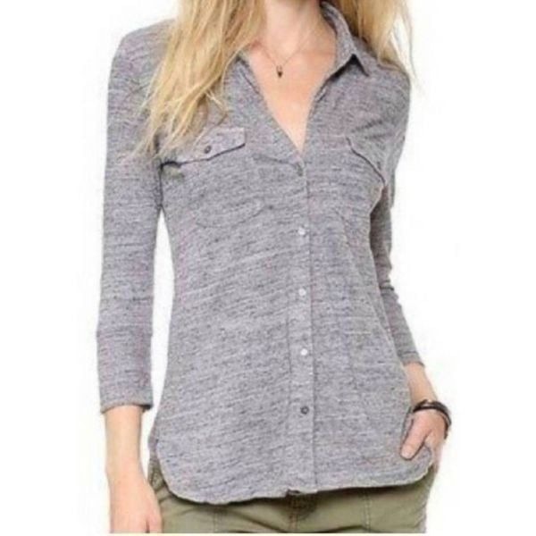 StandardJames Perse Melange Button Down Shirt 2 (Medium)