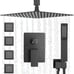 JetsBath Shower Jets Rain Shower System with 12'' Ceiling Shower & Hand Shower,