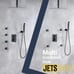 JetsBath Shower Jets Rain Shower System with 12'' Ceiling Shower & Hand Shower,