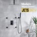 JetsBath Shower Jets Rain Shower System with 12'' Ceiling Shower & Hand Shower,