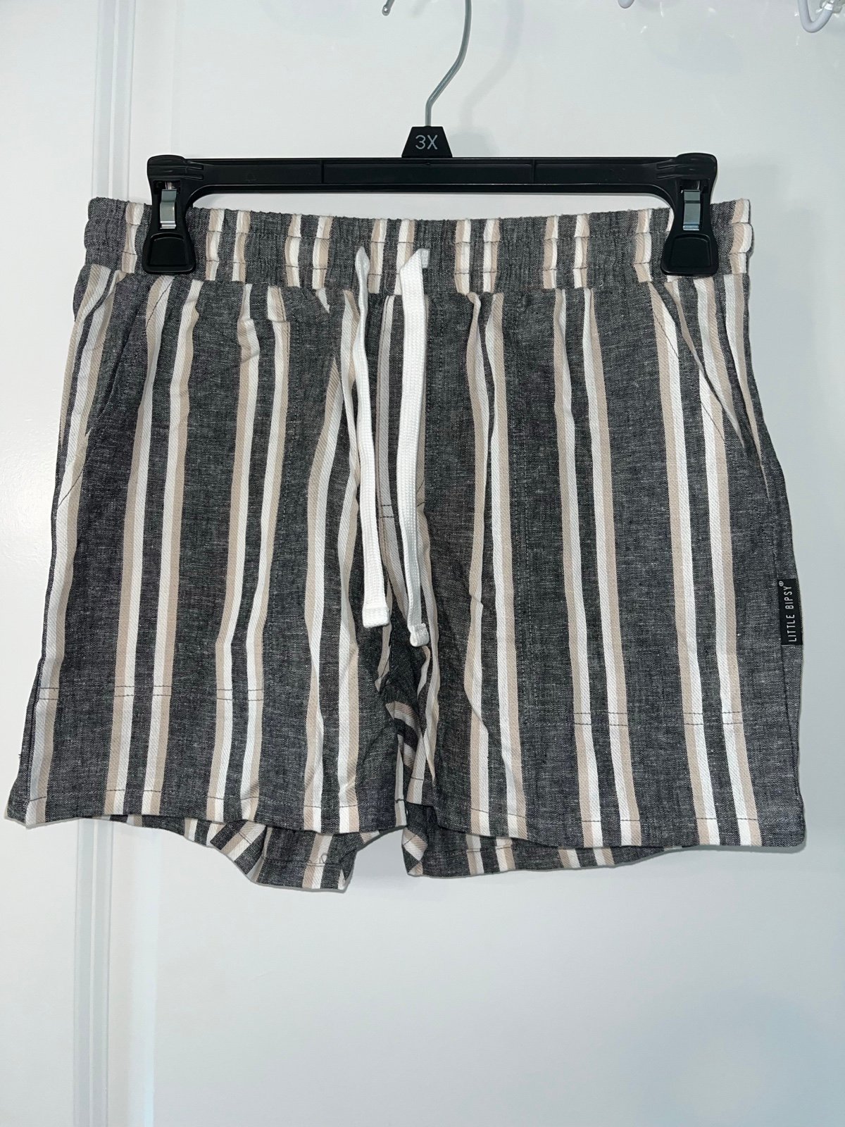 Little Bipsy NWT Striped Drawstring Casual Cargo Shorts with Pockets Sz XS