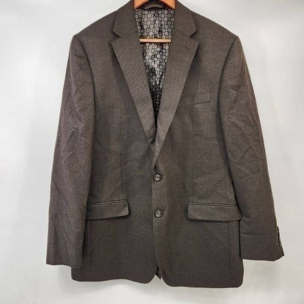 Lauren Ralph Lauren Classic Brown Tweed Heavy Suit Blazer Coat 42L