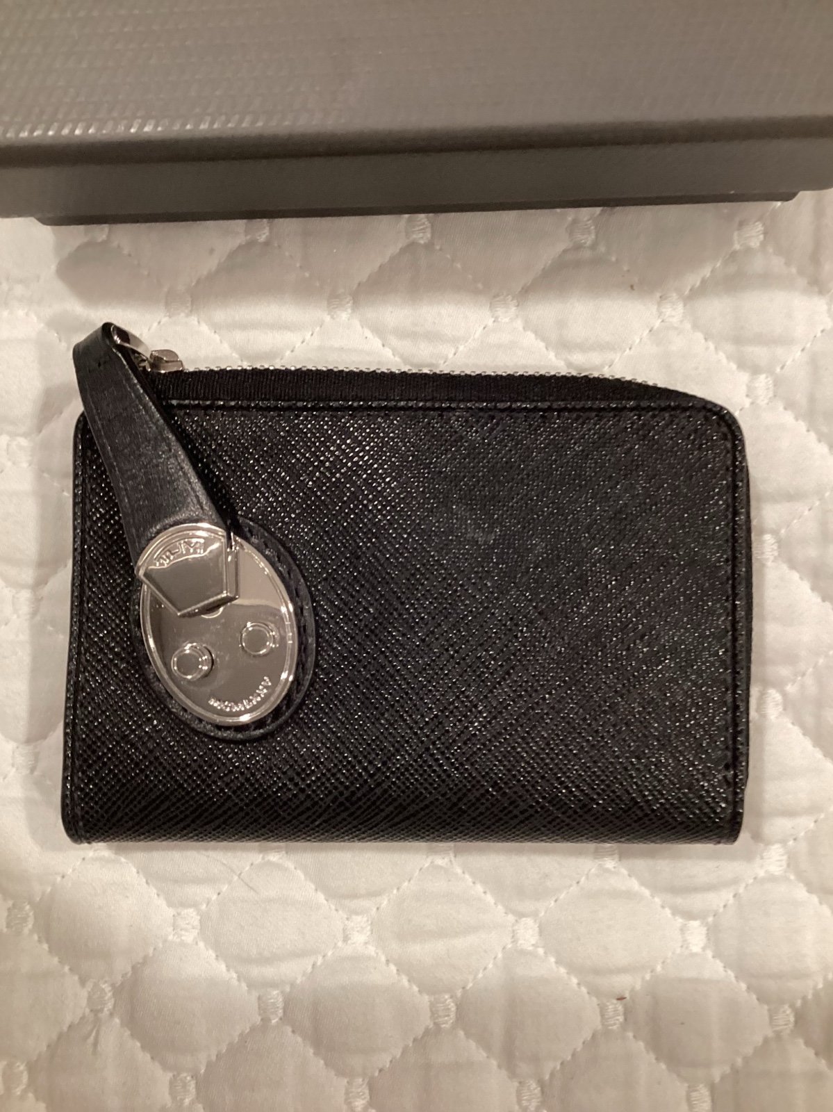 Tumi Black Leather Small Travel Wallet