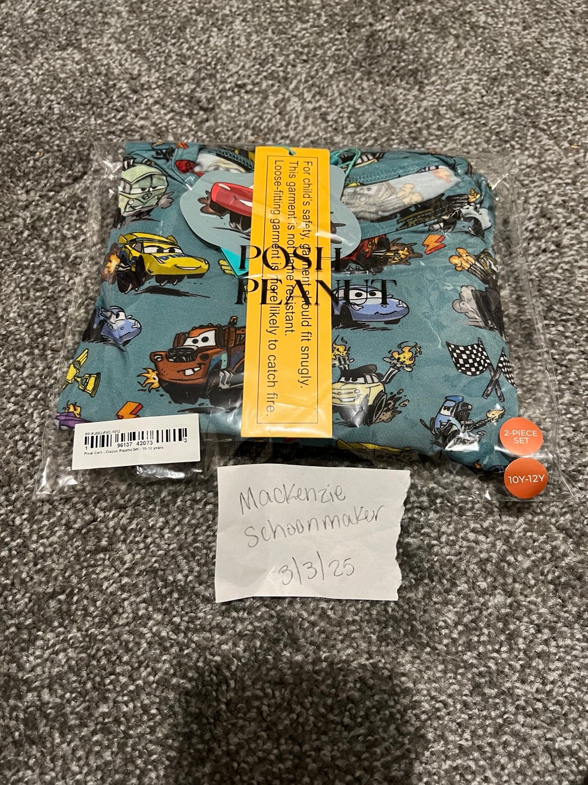 Posh Peanut Pixar Cars LS PJs size 10/12