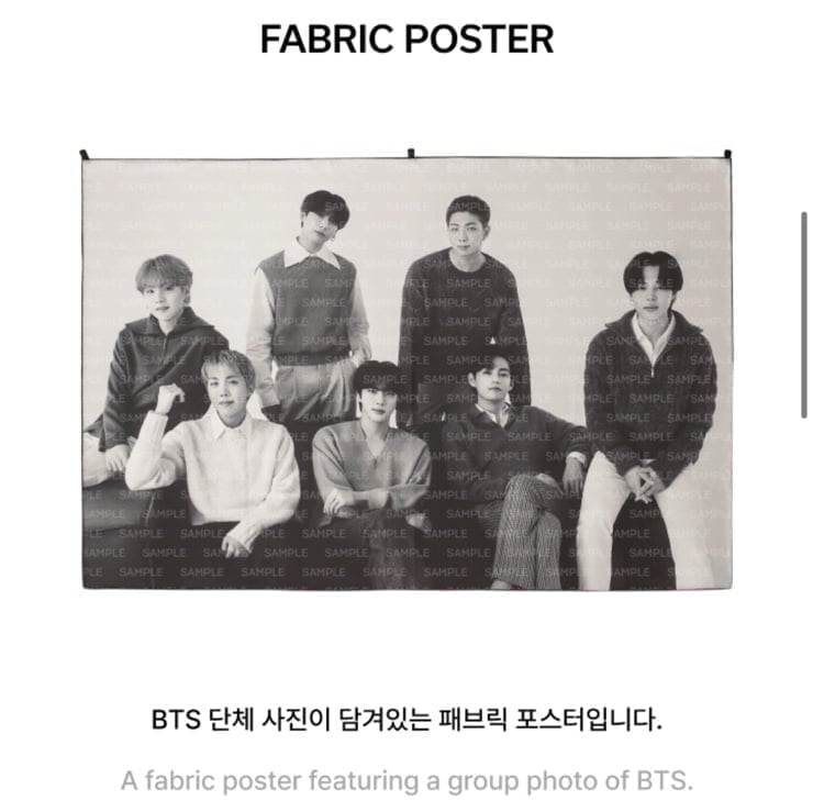 BTS Monochrome Fabric Poster Flag Sign RM Jin Suga JHope