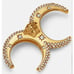 Versace Galaxy Medusa Crystal Engraved Cuff Double Ring Gold Tone Sz L NWT 525