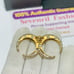 Versace Galaxy Medusa Crystal Engraved Cuff Double Ring Gold Tone Sz L NWT 525
