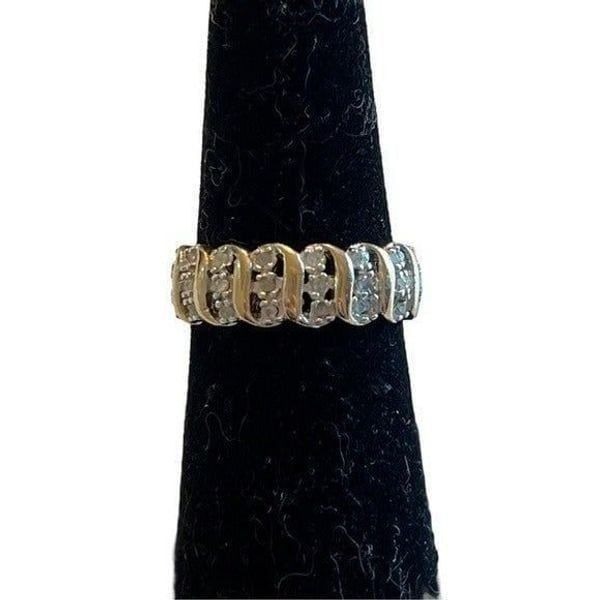 Victoria Townsend Rose-Cut Diamond S Ring in 18k Gold Over Sterling Silver New