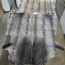2 Leopard print on Leather Rug Cowhide, #641, New Cowhide Genuine Size 75x66
