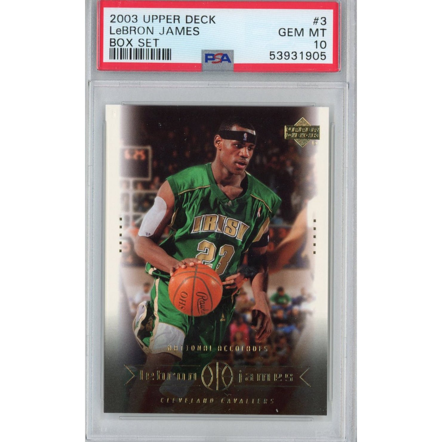 Graded 2003-04 Upper Deck LeBron James #3 Box Set Rookie Card PSA 10