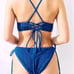 ALENCY Alenzy Lamé Knit Bikini Blue New Unused
