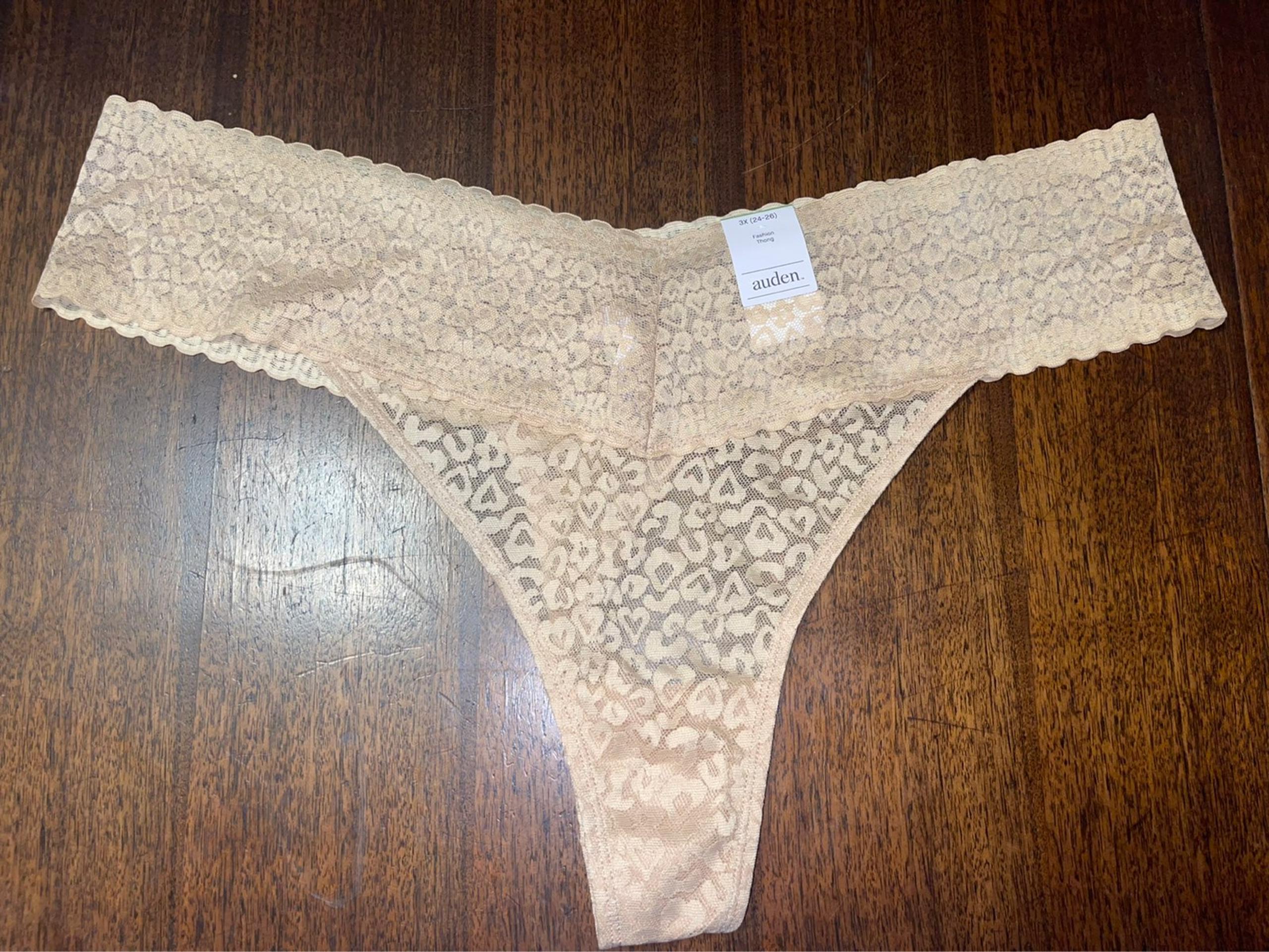 Womens 3X Auden Lace Thong Panties