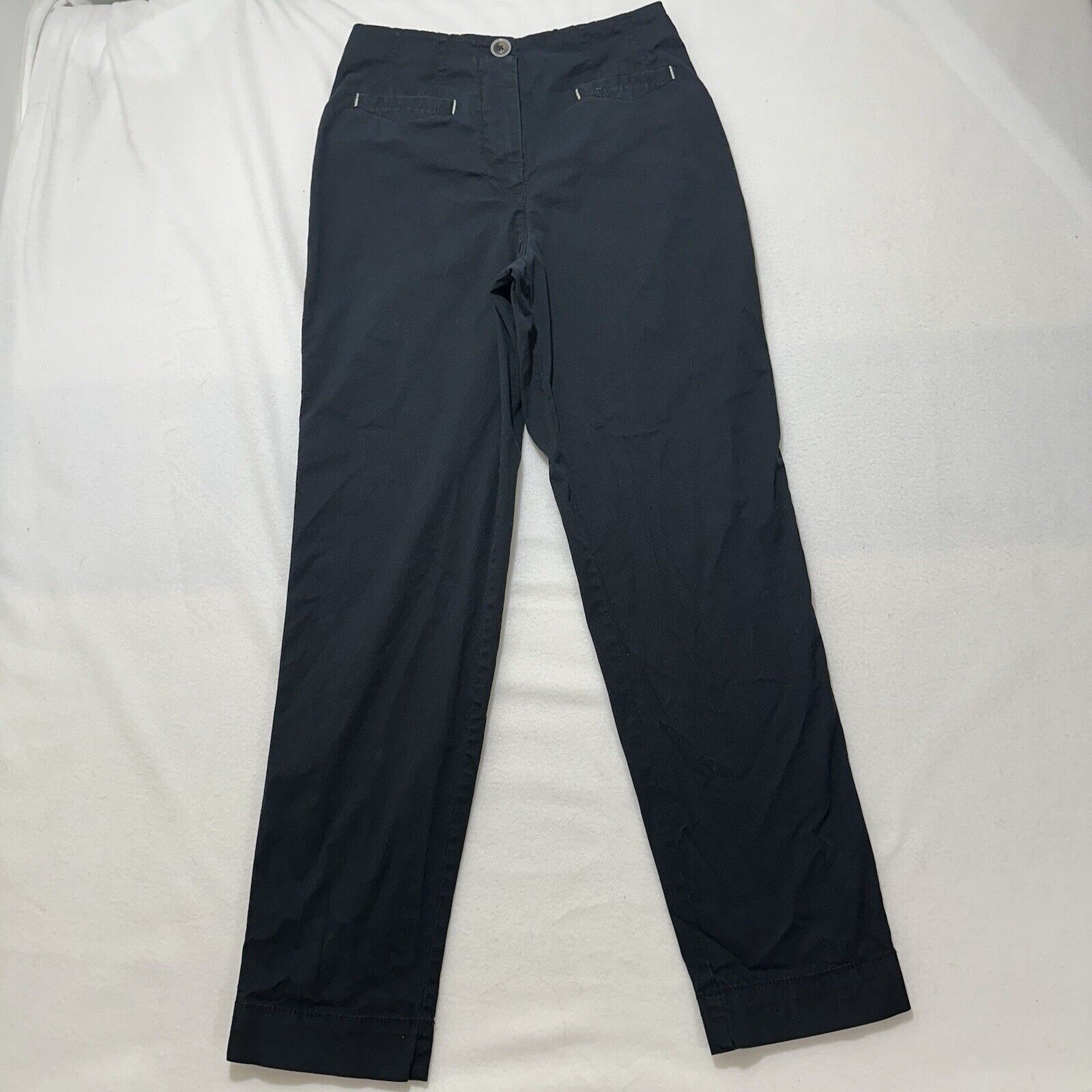 Maeve by Anthropologie Women's 2 Black High Rise Flat Front Chino Pants (25x27)