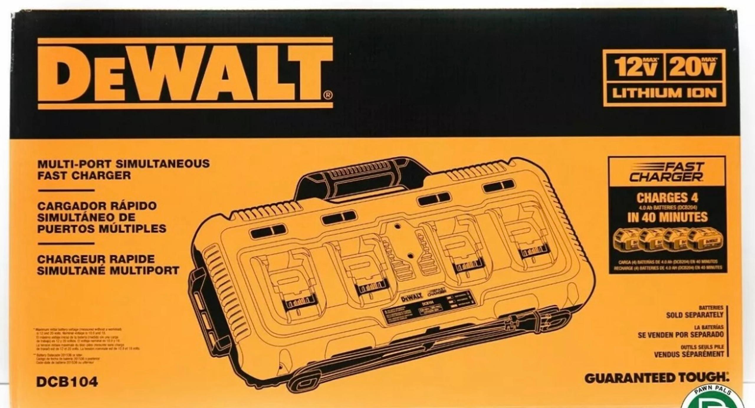 Brand New with Free Shipping Dewalt DCB104 multi-port simultaneous fast charger