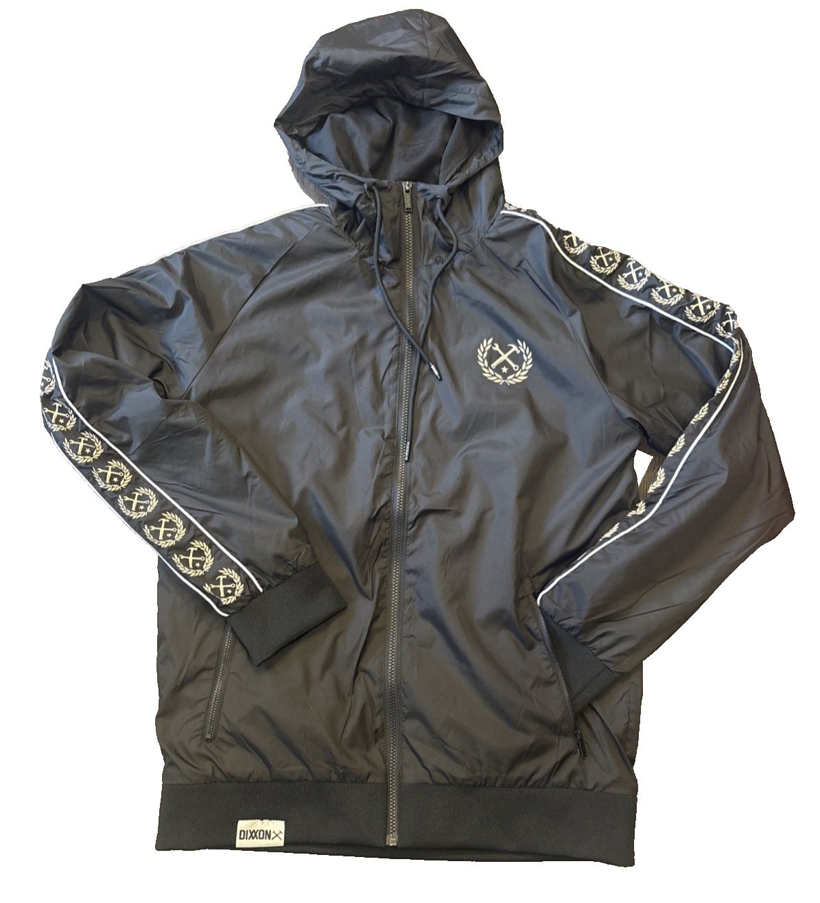 Dixxon Flannel The Waterfront Hooded Windbreaker Black Men's Size Medium
