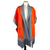 A_rin Women's Cape Scarf Front Pockets Heavy Colorblock Tassled Made in Korea
