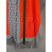 A_rin Women's Cape Scarf Front Pockets Heavy Colorblock Tassled Made in Korea