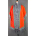 A_rin Women's Cape Scarf Front Pockets Heavy Colorblock Tassled Made in Korea