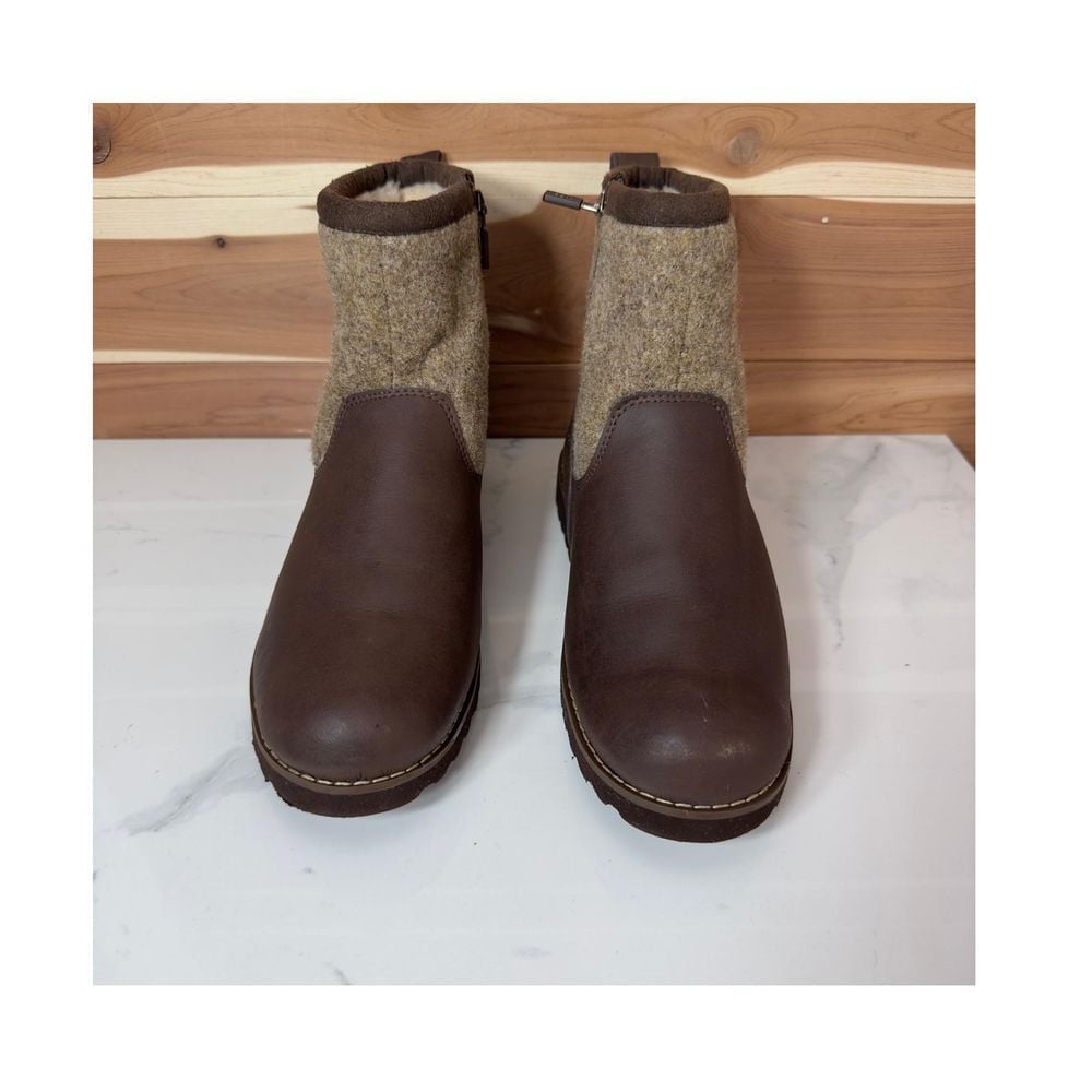 UGG Bayson Leather Wool Fleece Lined Waterproof Side-Zip Boots Women's Size 6