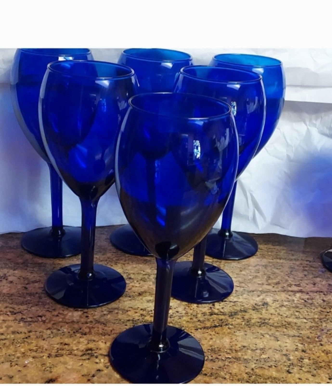 Cobalt Blue Tulip Glasses set of 6