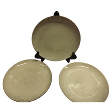 Solene Beige By Project 62 China Set Of 3 Salad Plates Lines Specks Discontinued