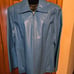 NWT Women's Genuine Leather Sky Blue Jacket, zipper front, size Large