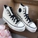 NEW Womens Size 9 Custom Converse Chuck Taylor CTAS High Top Egret Platform Shoe